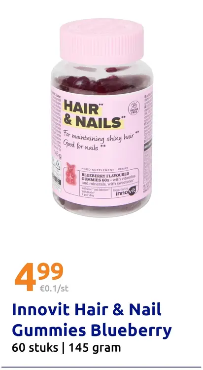 Aanbieding: Innovit Hair & Nail Gummies Blueberry