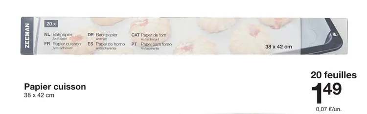 Offre: Papier cuisson