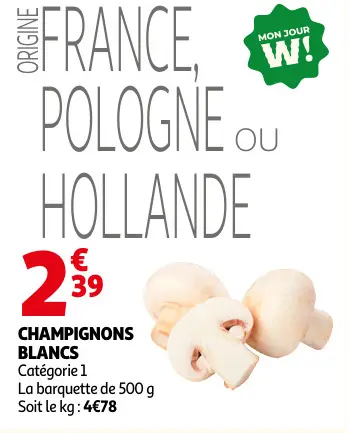 Promotie: Champignons blancs