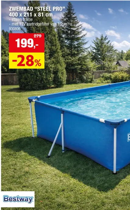 Promotie: Bestway Steel Pro zwembad 400x211x81 cm