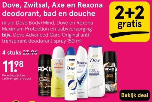 Aanbieding: Deodorant, bad en douche