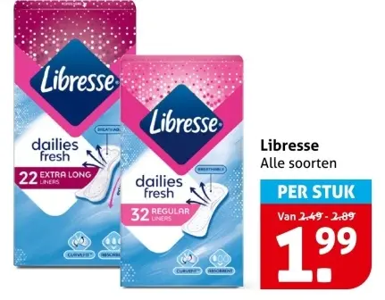 Aanbieding: Libresse dailies fresh liners