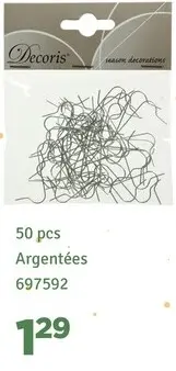 Offre: Decoris Attaches boules Argentées