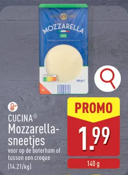 Aanbieding: Mozzarella- sneetjes