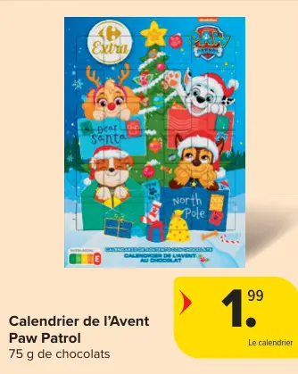 Offre: Calendrier de l'Avent Paw Patrol