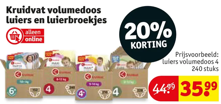 Promotie: Kruidvat volumedoos luiers en luierbroekjes