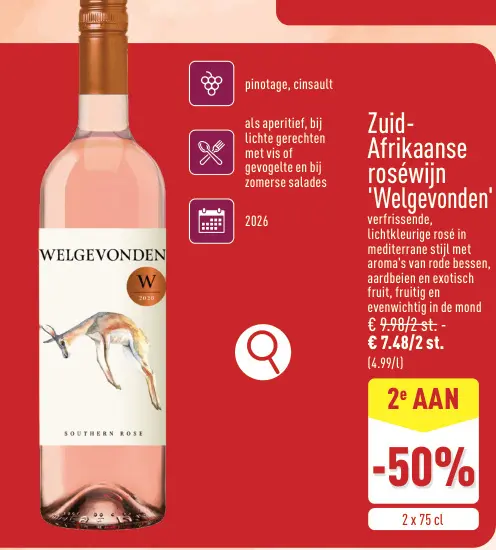 Promotie: Zuid-Afrikaanse roséwijn 'Welgevonden'