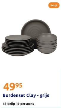 Aanbieding: Bordenset Clay - grijs