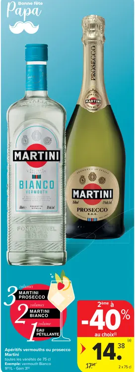 Offre: Apéritifs vermouths ou prosecco