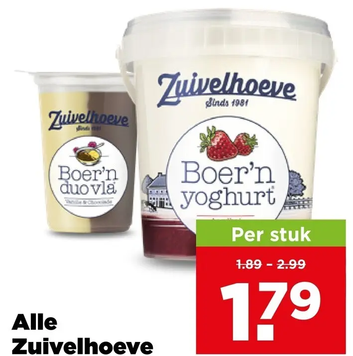 Aanbieding: Boer'n vla en Boer'n yoghurt