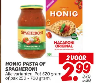 Aanbieding: Honig pasta of Spagheroni