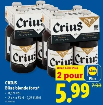 Offre: CRIUS Bière blonde forte