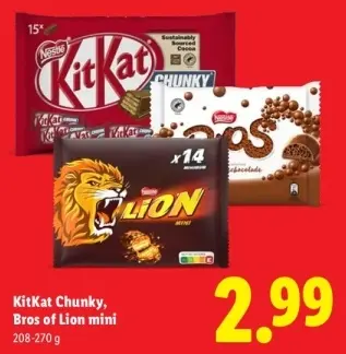 Aanbieding: KitKat Chunky, Bros of Lion mini