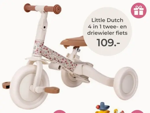 Aanbieding: 4 in 1 twee- en driewieler fiets