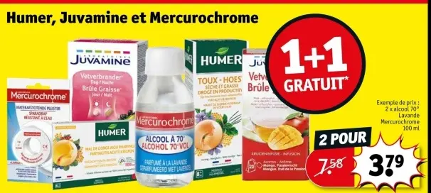 Offre: Humer, Juvamine et Mercurochrome