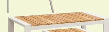 Aanbieding: Tuinsalontafel Biarritz - aluminium/teakhout - 45x118,5x65 cm