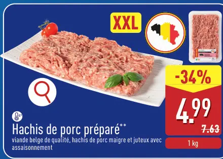 Offre: Hachis de porc préparé