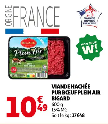 Offre: Viande hachée pur bœuf plein air