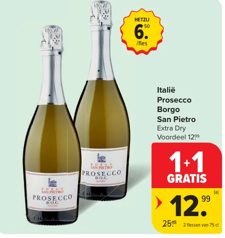 Promotie: Prosecco Borgo San Pietro Extra Dry