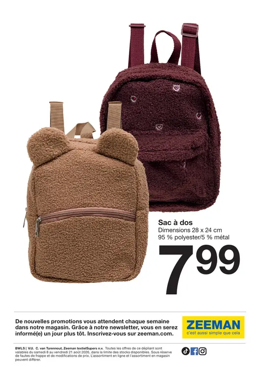 Offre: Sac à dos