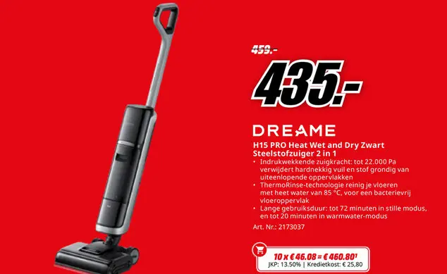 Promotie: H15 PRO Heat Wet and Dry Zwart Steelstofzuiger