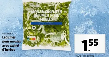 Offre: Légumes pour moules avec sachet d'herbes