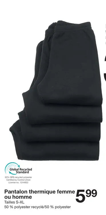 Offre: Pantalon thermique femme ou homme