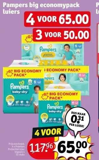 Promotie: Pampers big economypack luiers