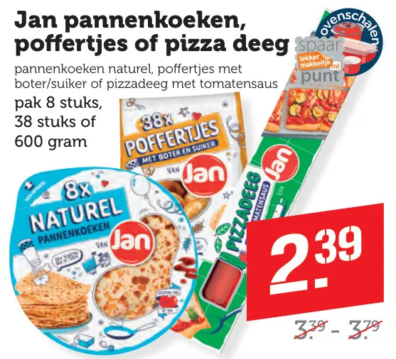 Aanbieding: Jan pannenkoeken, poffertjes of pizza deeg