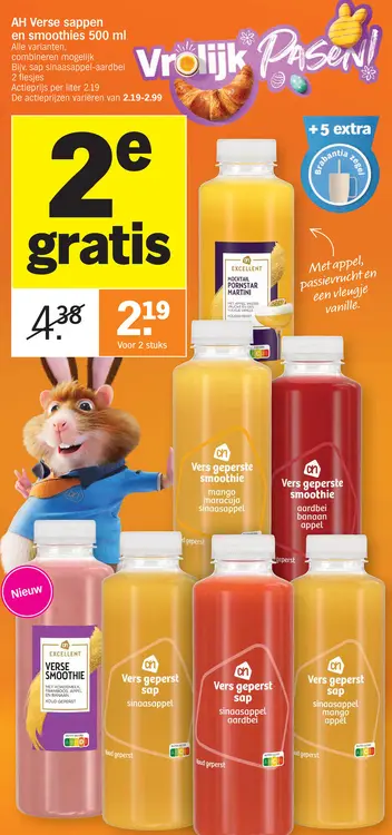 Promotie: Verse sappen en smoothies