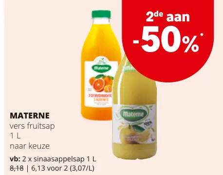 Promotie: Vers fruitsap