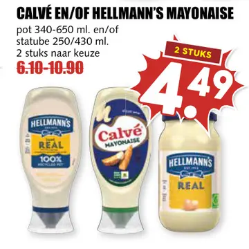 Aanbieding: CALVÉ EN/OF HELLMANN'S MAYONAISE