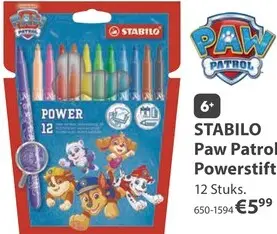 Aanbieding: Paw Patrol Powerstiften 12 Stuks