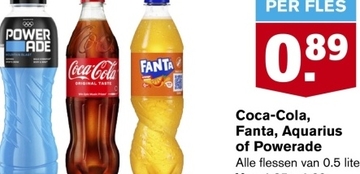 Aanbieding: Coca-Cola, Fanta, Aquarius of Powerade