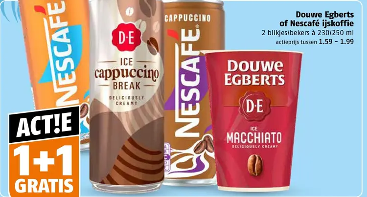 Aanbieding: Douwe Egberts of Nescafé ijskoffie