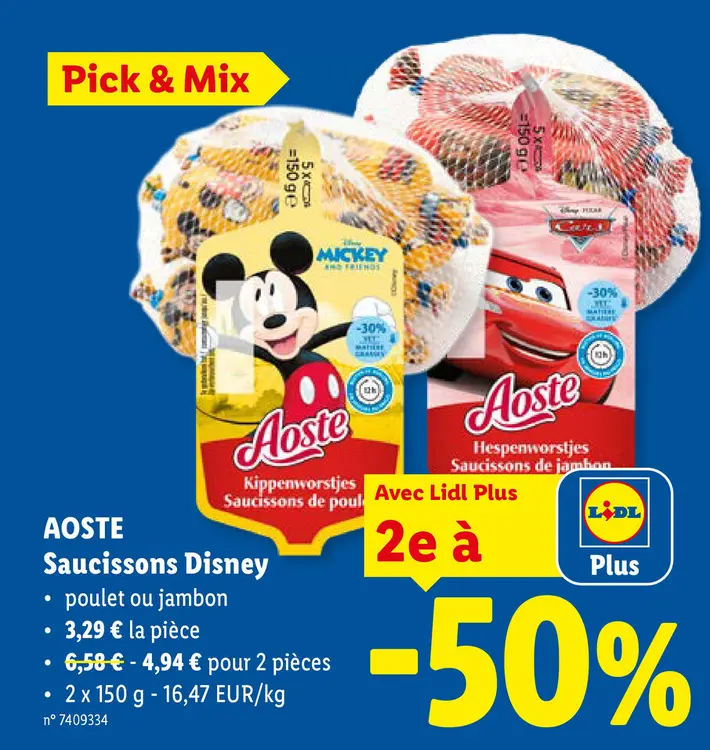 Offre: Saucissons Disney