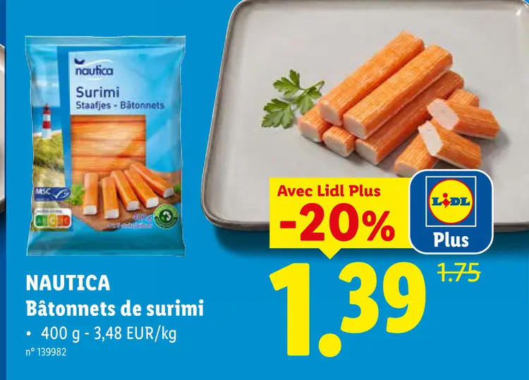 Offre: Bâtonnets de surimi