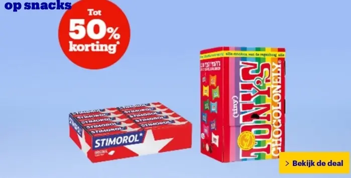 Aanbieding: Stimorol chewing gum and Tony's Chocolonely 