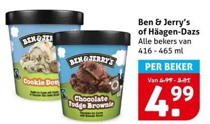 Aanbieding: Ben & Jerry's or Häagen-Dazs