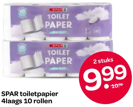 Aanbieding: Toiletpapier 4laags 10 rollen