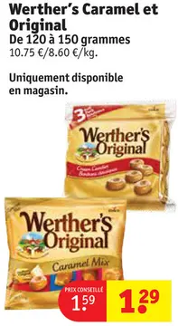 Offre: Werther's Caramel et Original