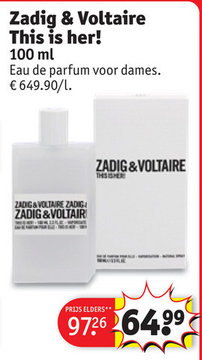 Aanbieding: Zadig & Voltaire This is her!