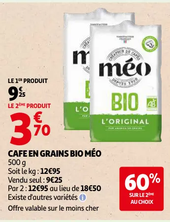 Promotie: Cafe en grains bio