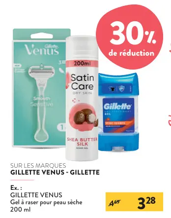Offre: GILLETTE VENUS Gel à raser pour peau sèche