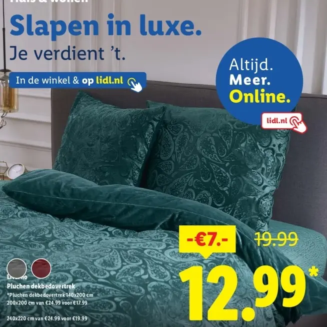 Aanbieding: Pluchen dekbedovertrek
