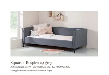 Aanbieding: Square - Respiro 29 grey bedbank verschillende maten