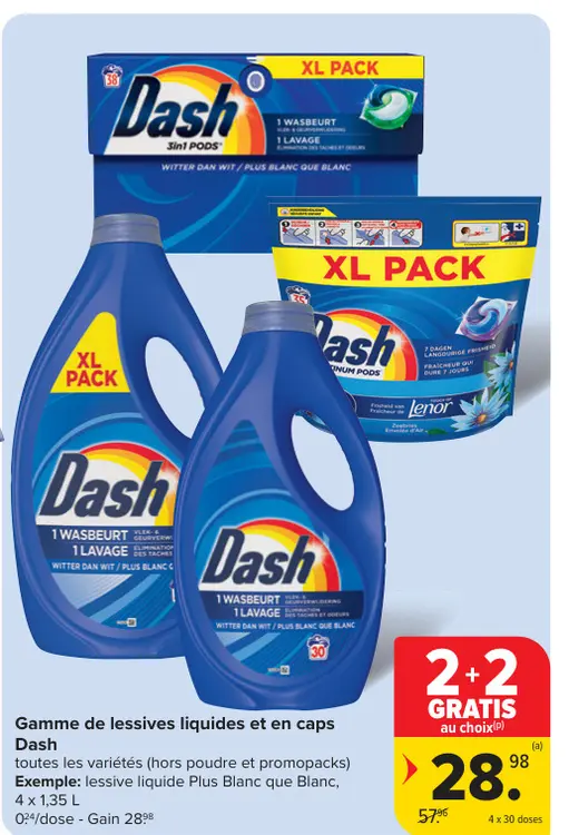 Offre: Gamme de lessives liquides et en caps