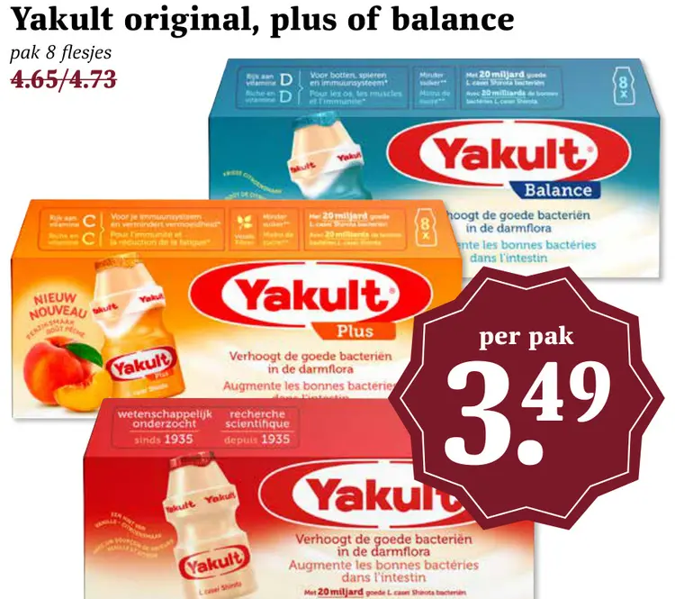 Aanbieding: Yakult original, plus or balance