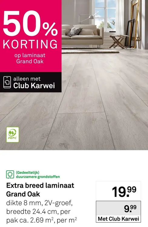 Aanbieding: Extra breed laminaat Grand Oak
