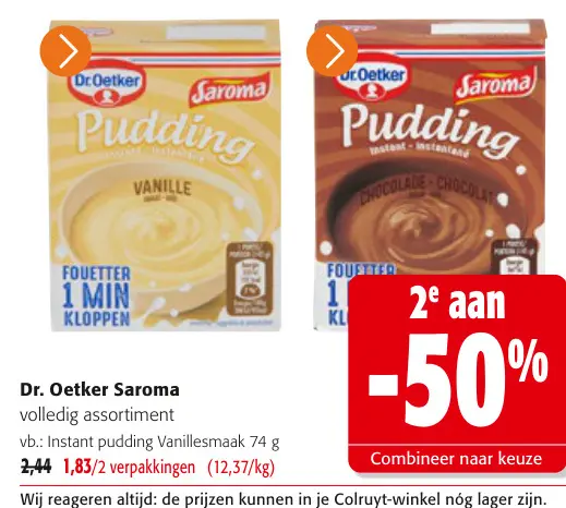 Promotie: Instant pudding